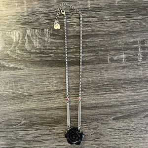 Betsey Johnson black rose necklace